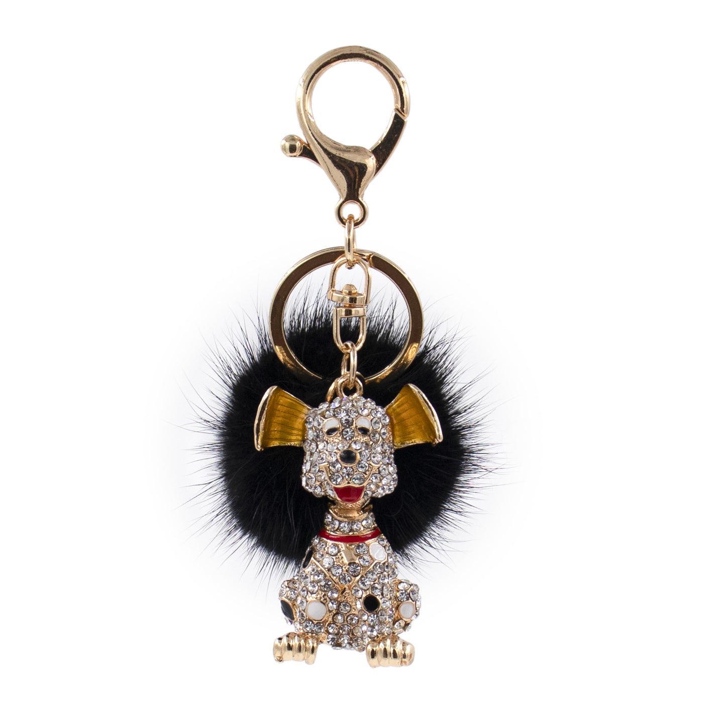 Mink Fur Bling Dog Keychain