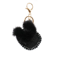 Shearling Bag with Mink Pom Keychain