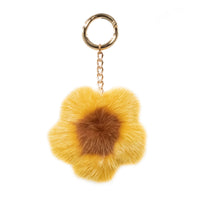 Large Mink Fur Flower Keychain