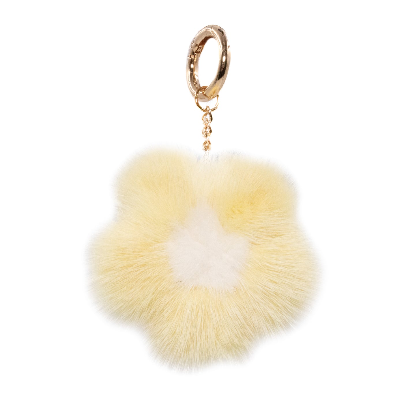 Small Mink Fur Flower Keychain