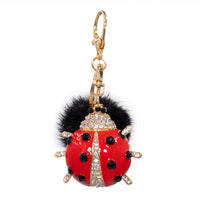 Mink Bling Ladybug Keychain