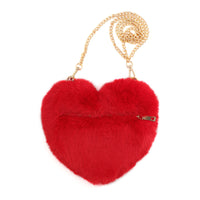 Faux Fur Heart Bag