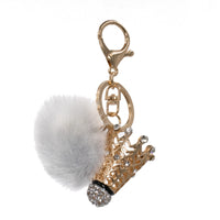 Mink Fur Bling Badminton Birdie Keychain