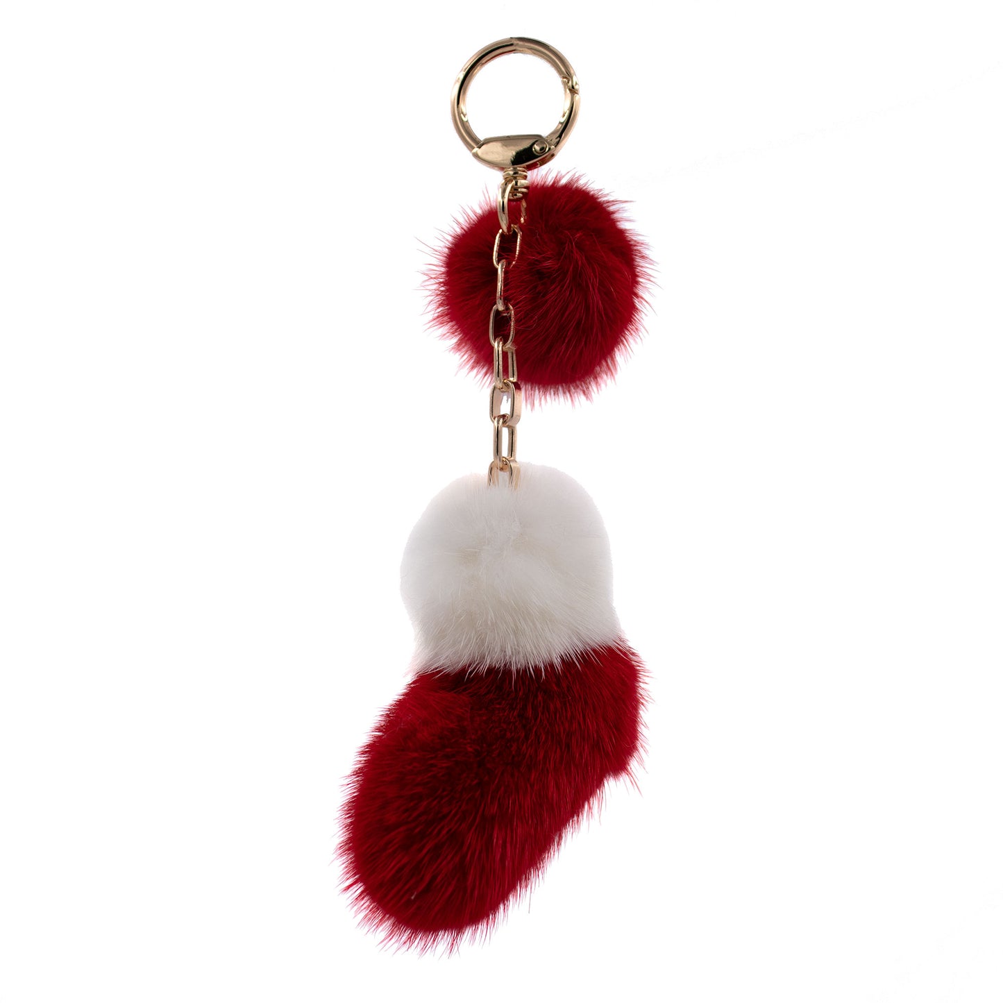 Mink Fur Plush Stocking Keychain