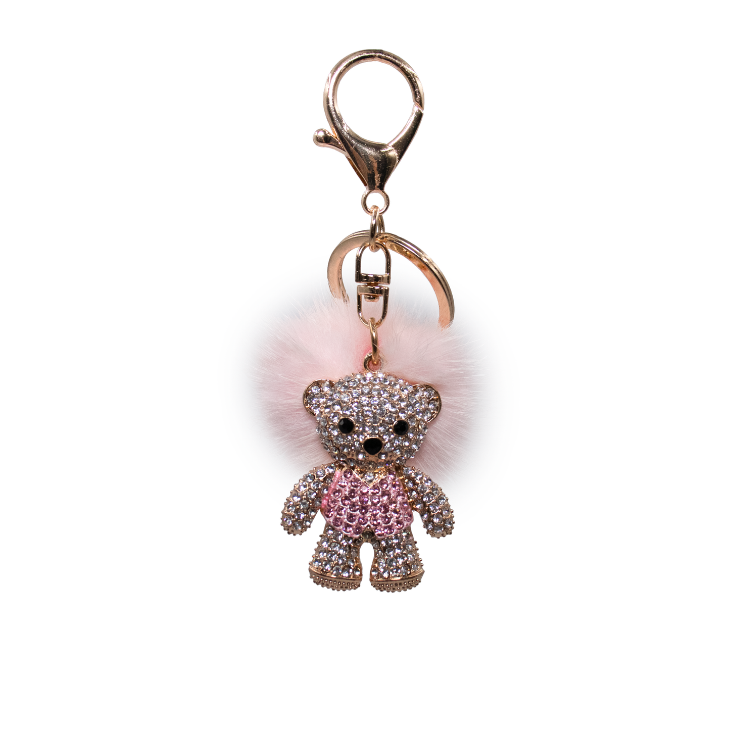 Mink Bling Teddy Bear Keychain