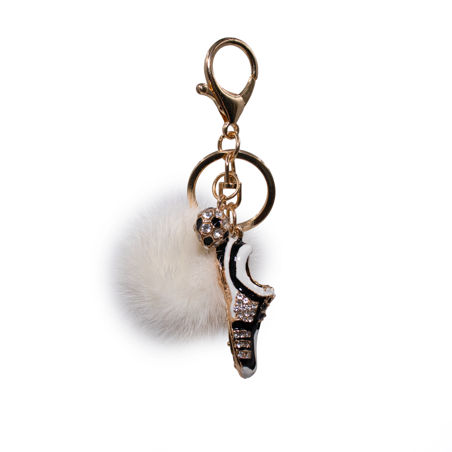 Mink Fur Soccer Cleat Keychain