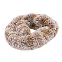 Rex Rabbit Fur Double Loop Infinity Scarf