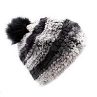 Limited Run Rex Rabbit Textile Knit Beanie with Fox Pom