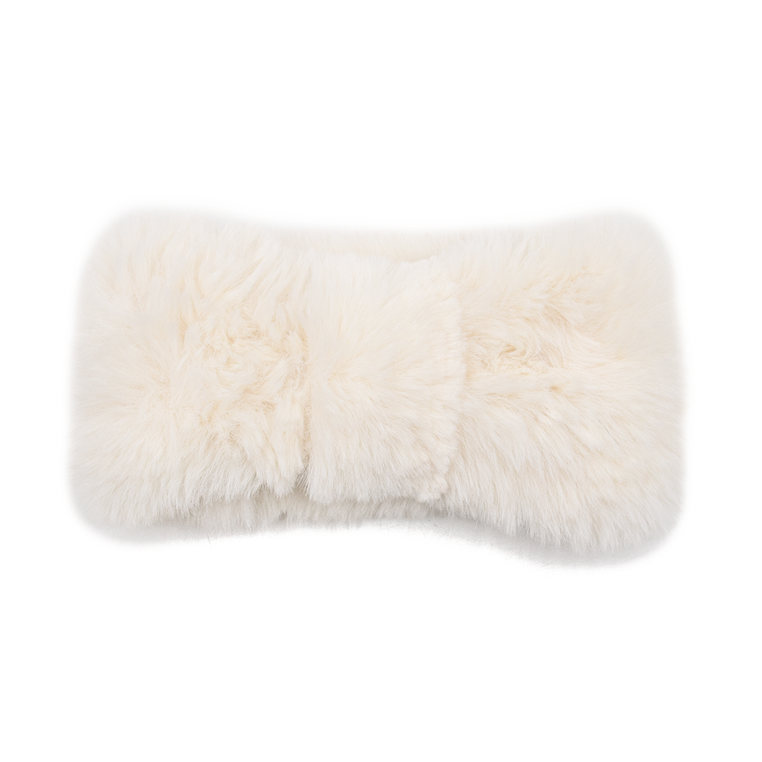 Faux Rex Rabbit Fur Knit Headband/Scarf with Knot