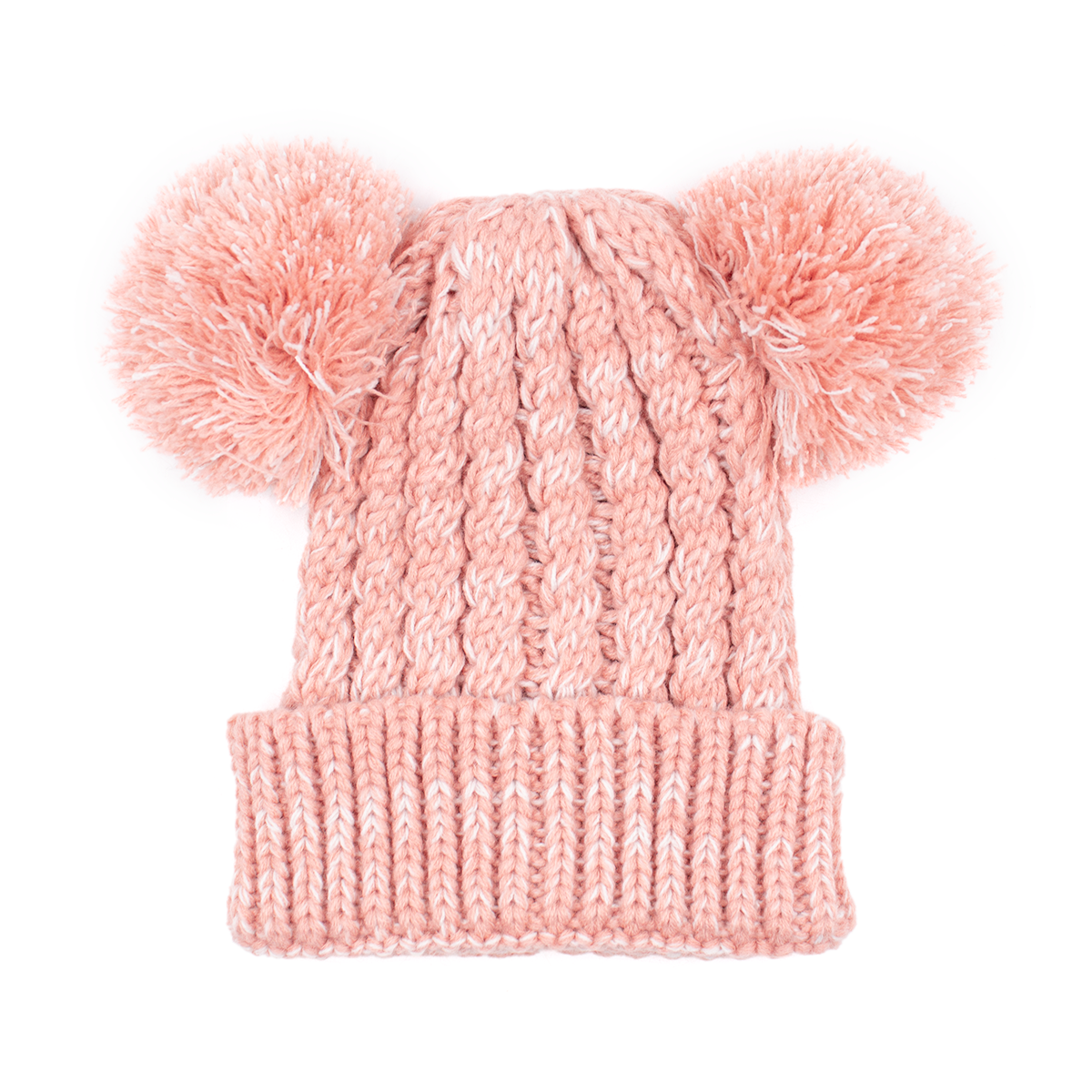 Kids Knit Hat with Yarn Poms