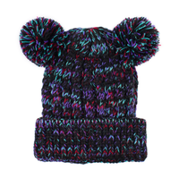 Kids Knit Hat with Yarn Poms