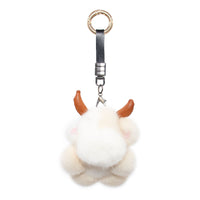 Mink Fur Cow-Shaped Keychain