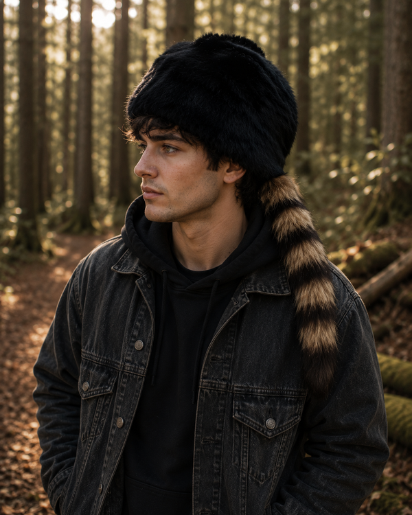 Rabbit Fur Davy Crockett Hat