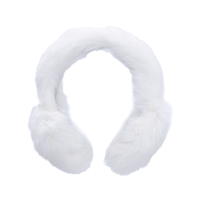 White long haired rabbit fur earmuffs