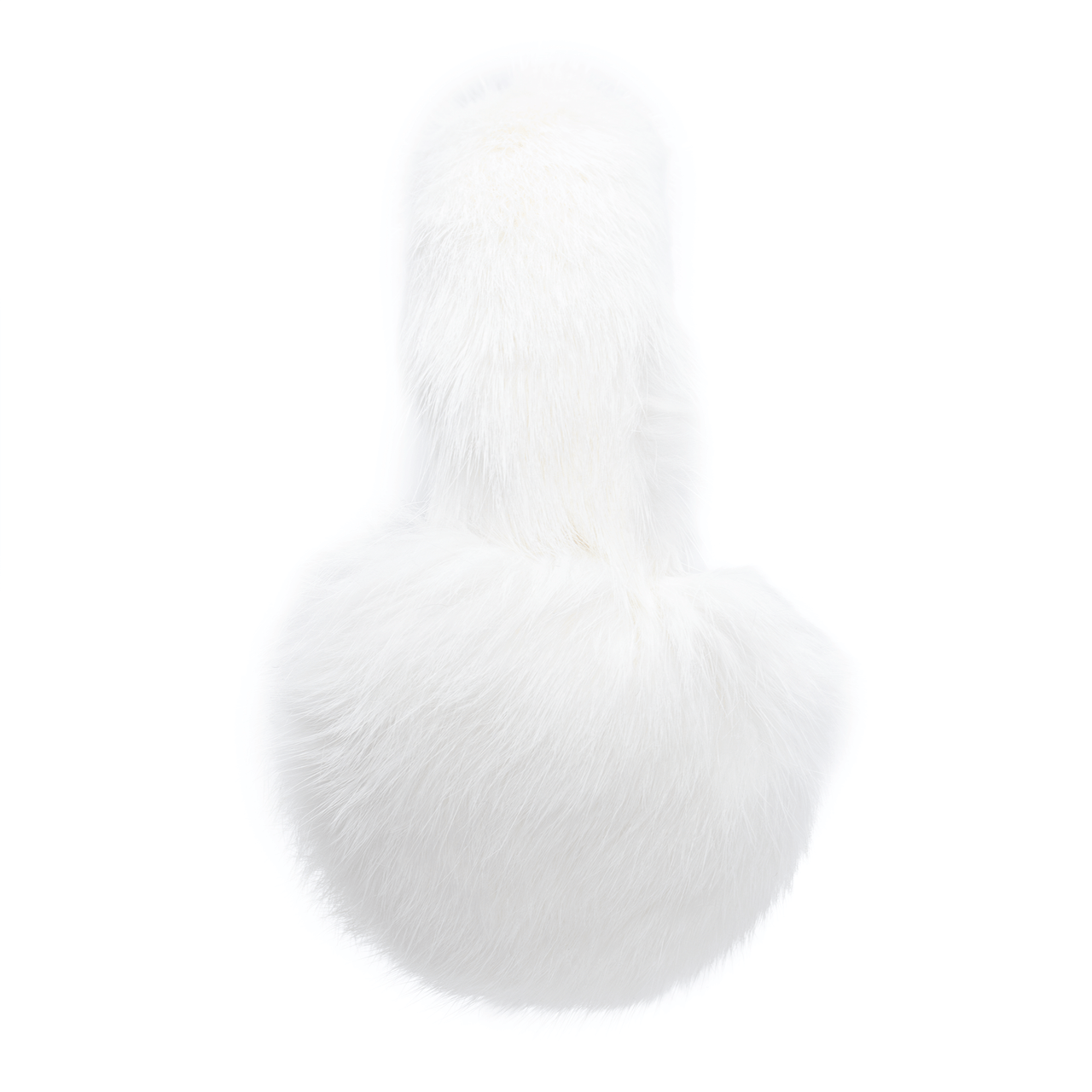White long haired rabbit fur earmuffs