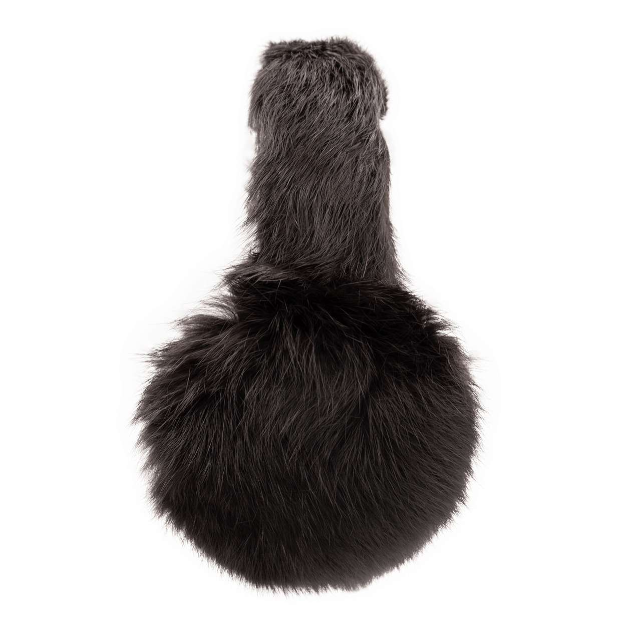 Dark brown long haired rabbit fur earmuffs