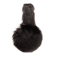 Dark brown long haired rabbit fur earmuffs