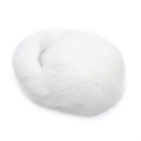 White long haired rabbit fur earmuffs folded up