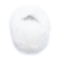 White long haired rabbit fur earmuffs folded up