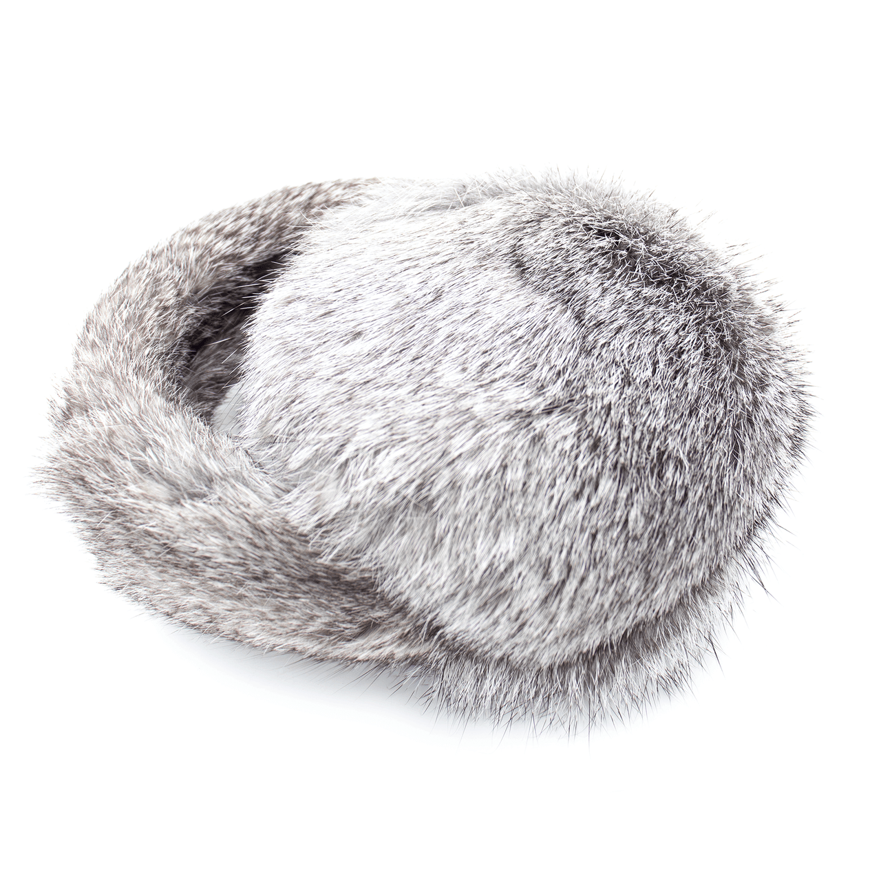 Rabbit earmuffs with fur band folded up