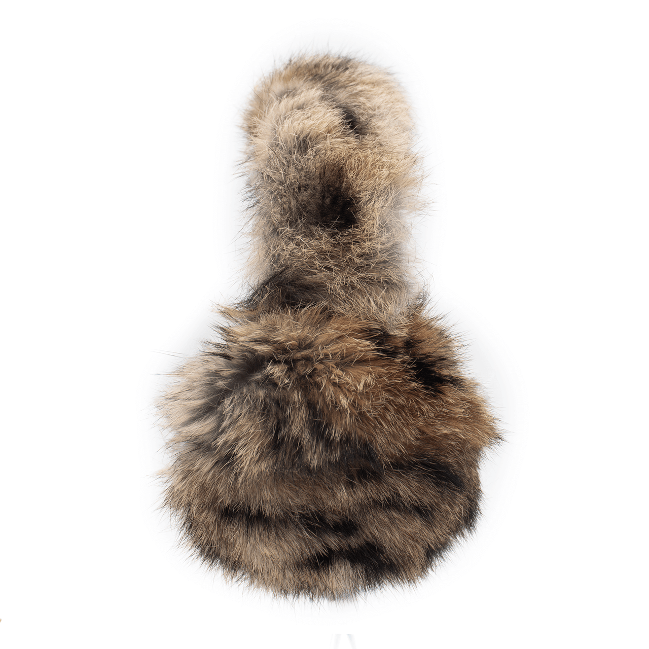 Leopard print long haired rabbit fur earmuffs