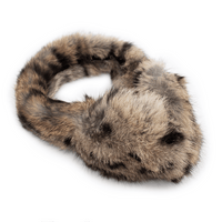Leopard print long haired rabbit fur earmuffs