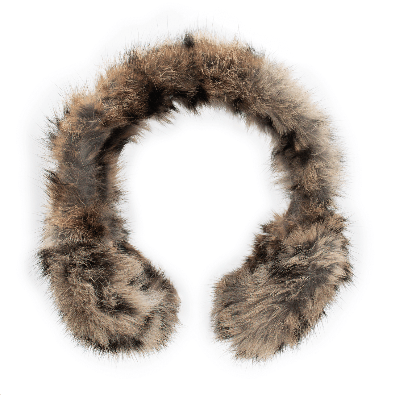 Leopard print long haired rabbit fur earmuffs