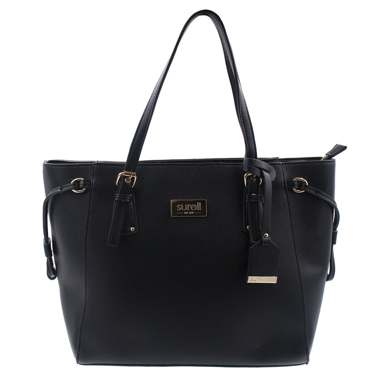 Black Pleather Tote Bag