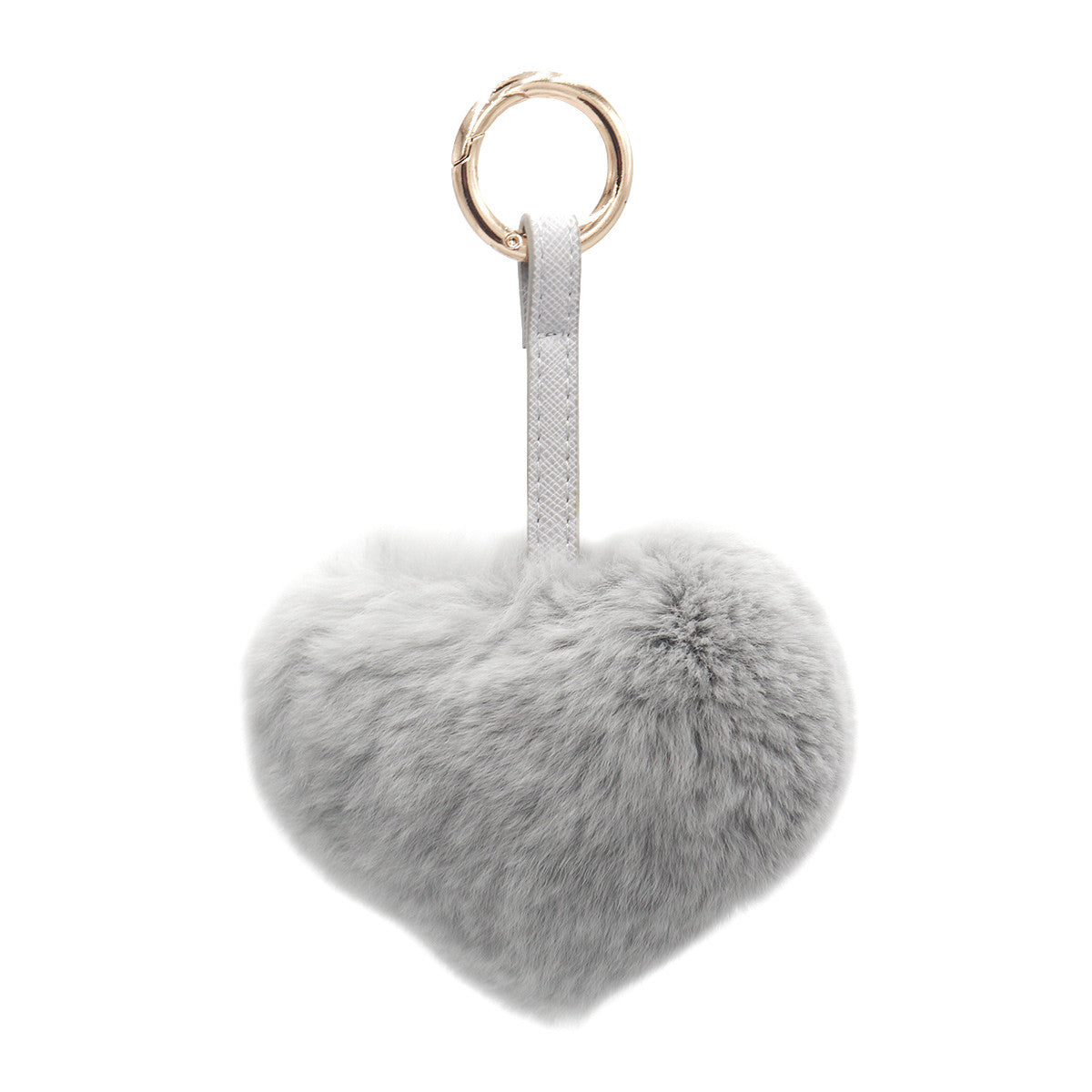 Rex Rabbit Heart Keychain With Pleather Strap
