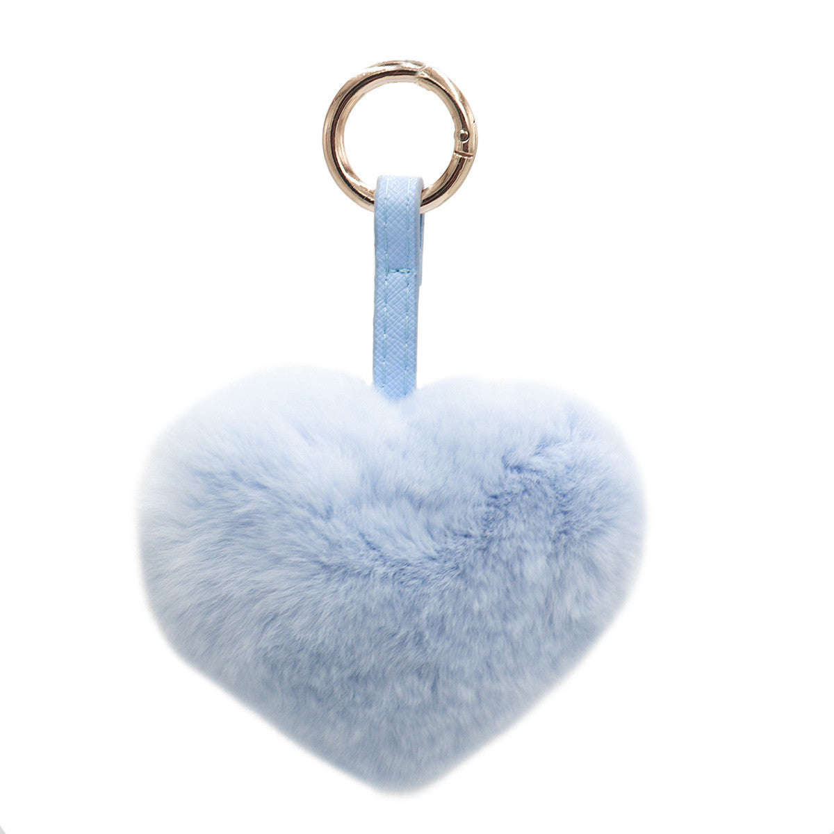 Rex Rabbit Heart Keychain With Pleather Strap