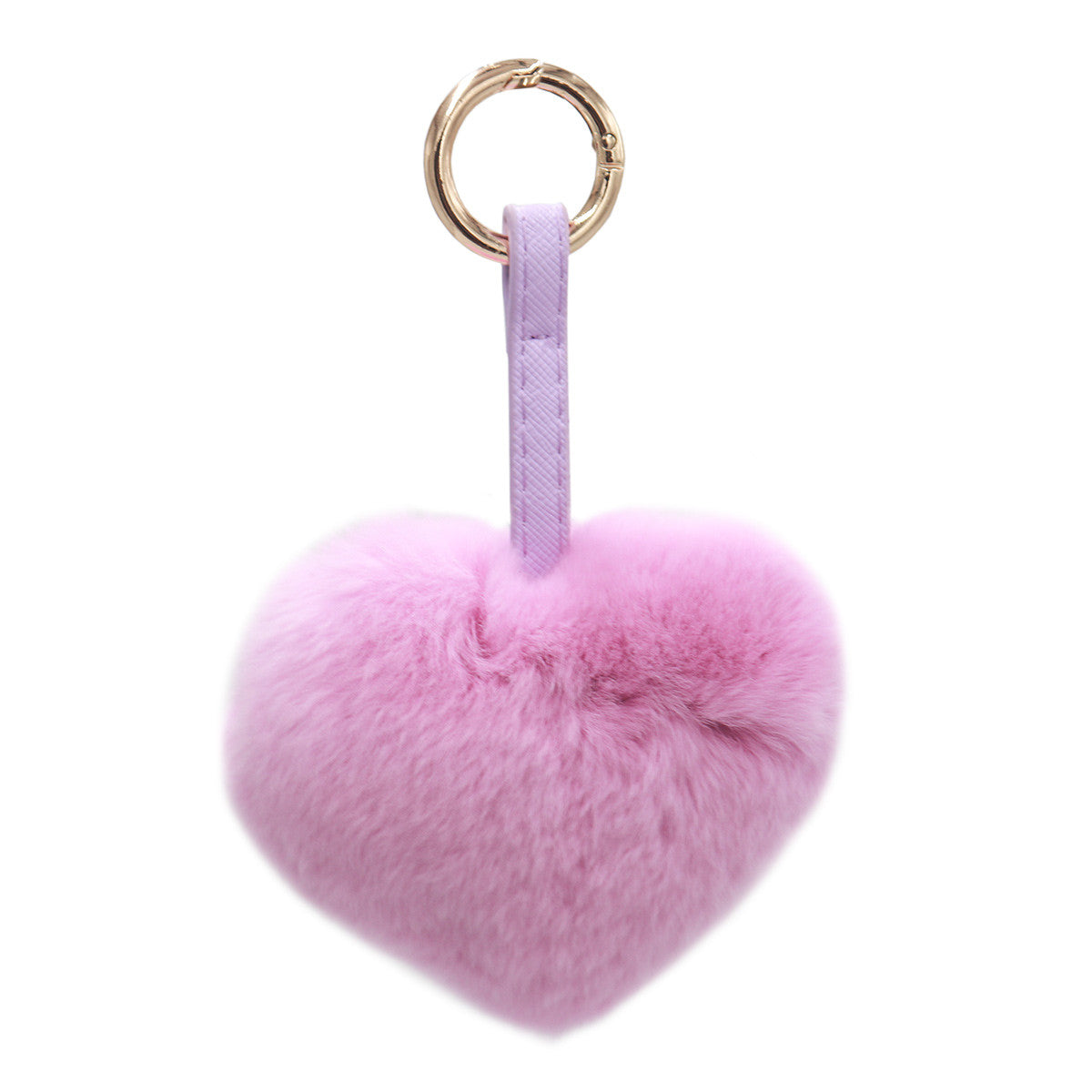 Rex Rabbit Heart Keychain With Pleather Strap
