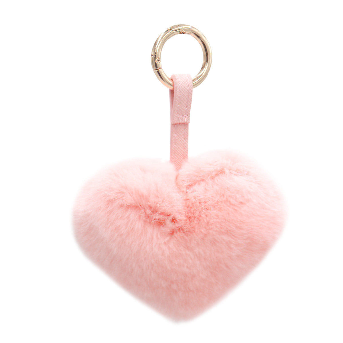Rex Rabbit Heart Keychain With Pleather Strap