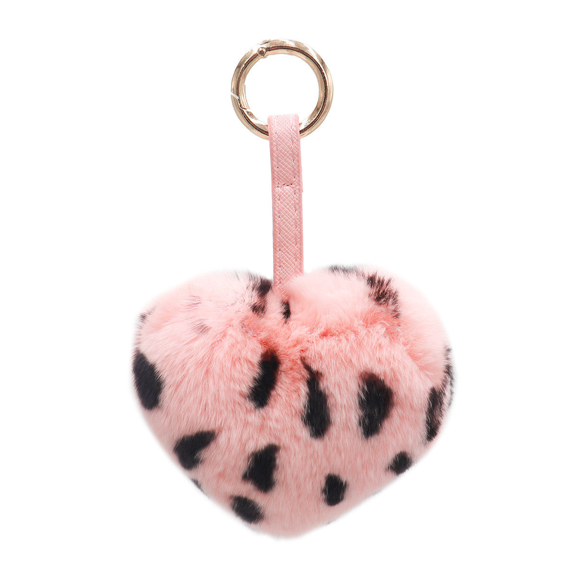 Rex Rabbit Heart Keychain With Pleather Strap