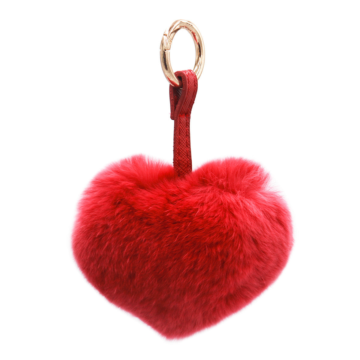 Rex Rabbit Heart Keychain With Pleather Strap