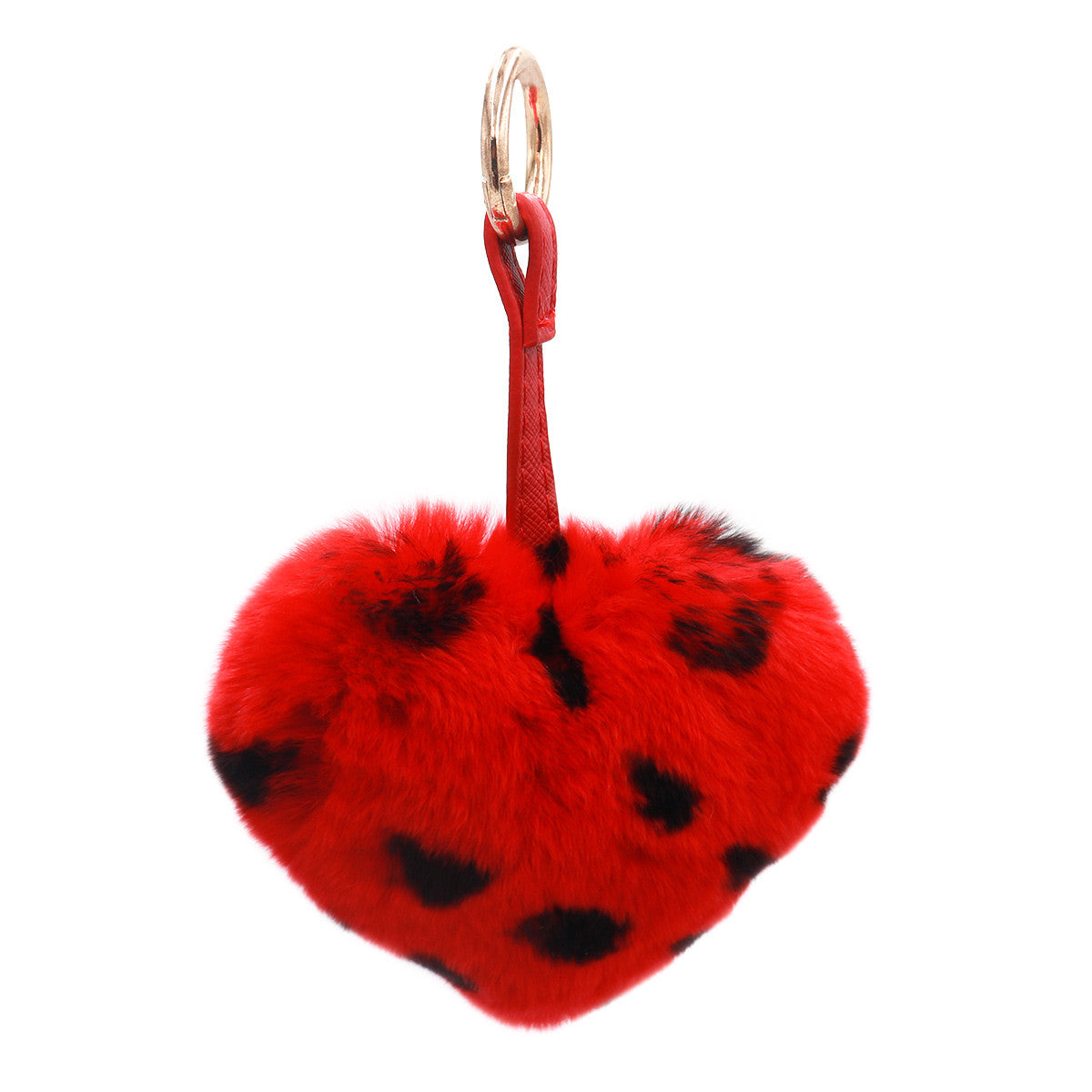Rex Rabbit Heart Keychain With Pleather Strap