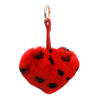Rex Rabbit Heart Keychain With Pleather Strap