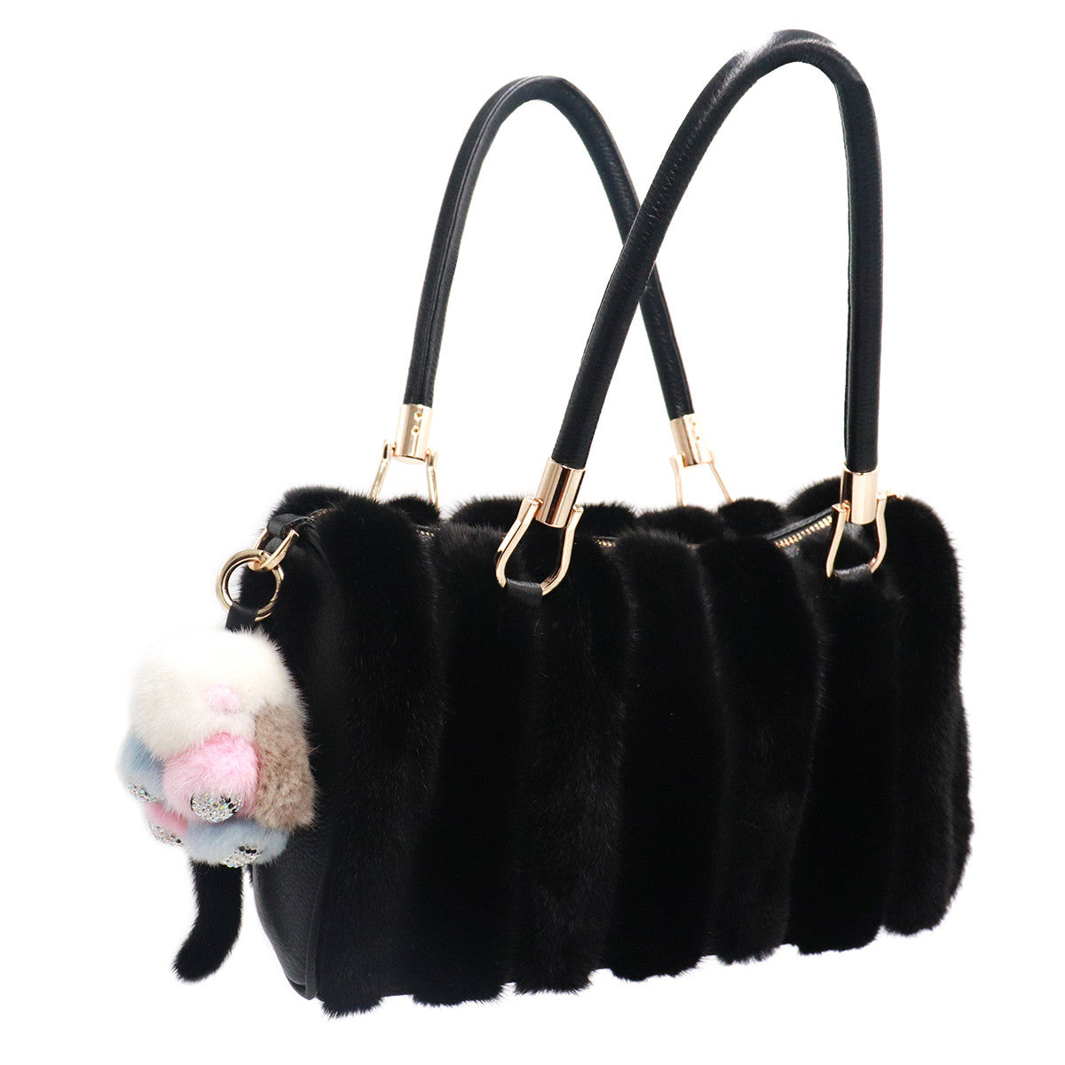 Mink Fur Rabbit-Shaped Keychain