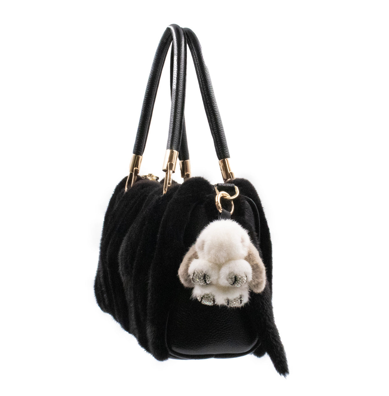 Mink Fur Rabbit-Shaped Keychain