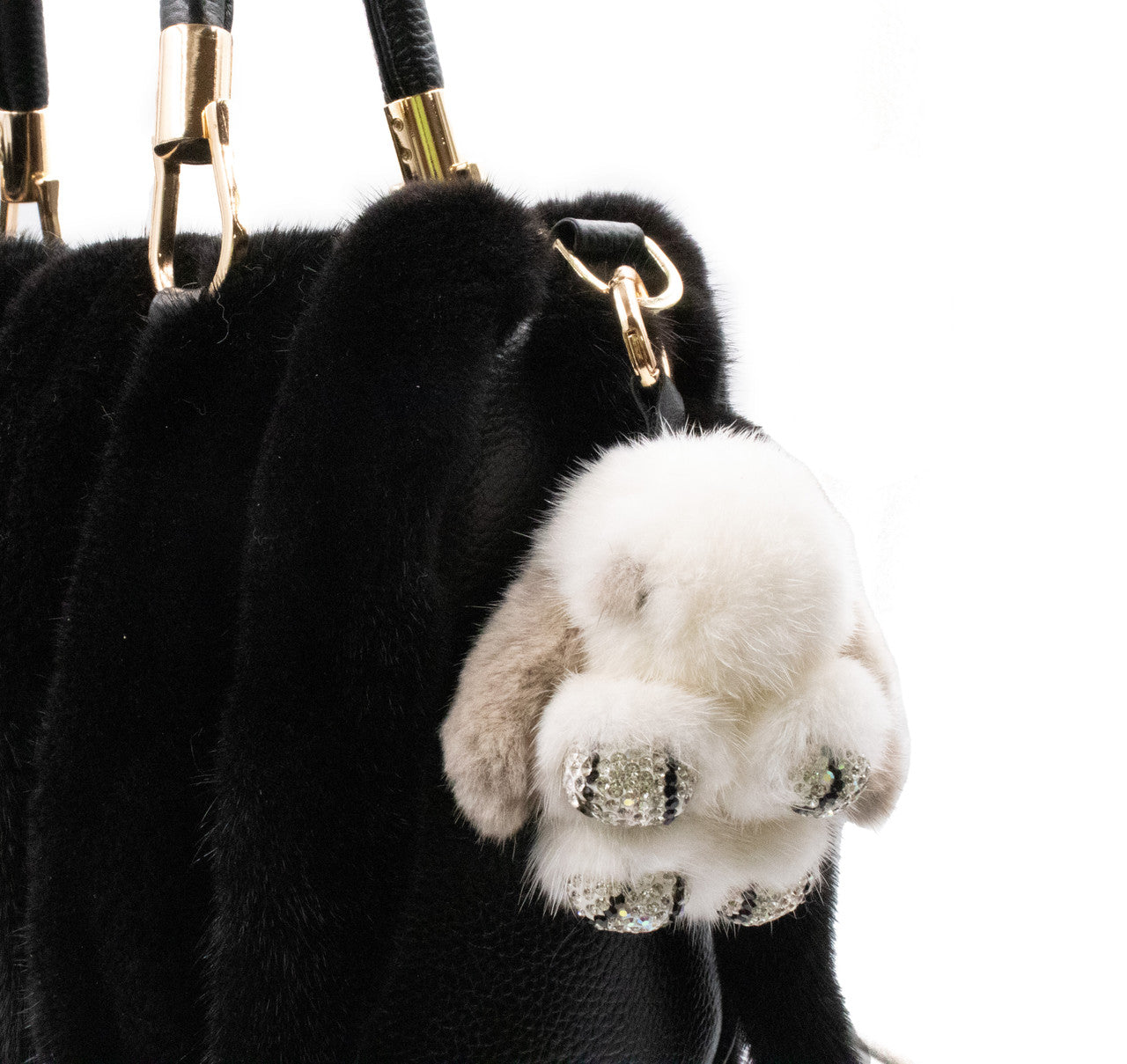 Mink Fur Rabbit-Shaped Keychain