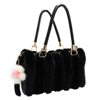 Small Mink Fur Flower Keychain