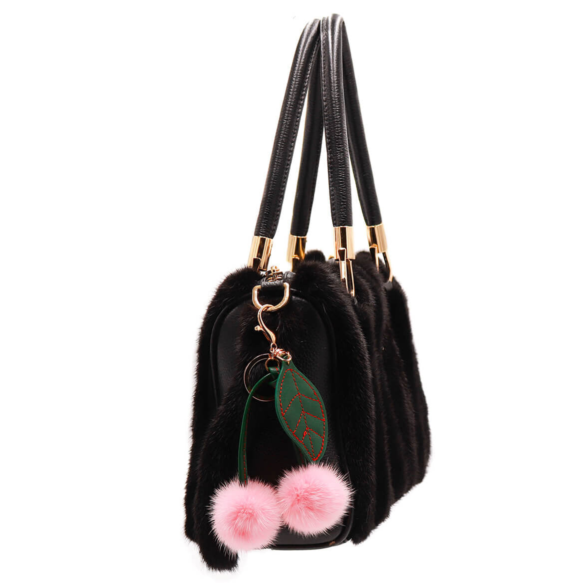 Mink Fur Cherry Keychain