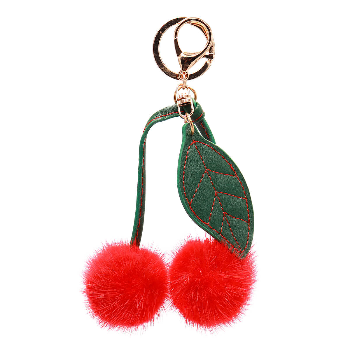 Mink Fur Cherry Keychain