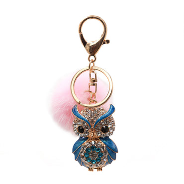 Mink Fur Owl Keychain