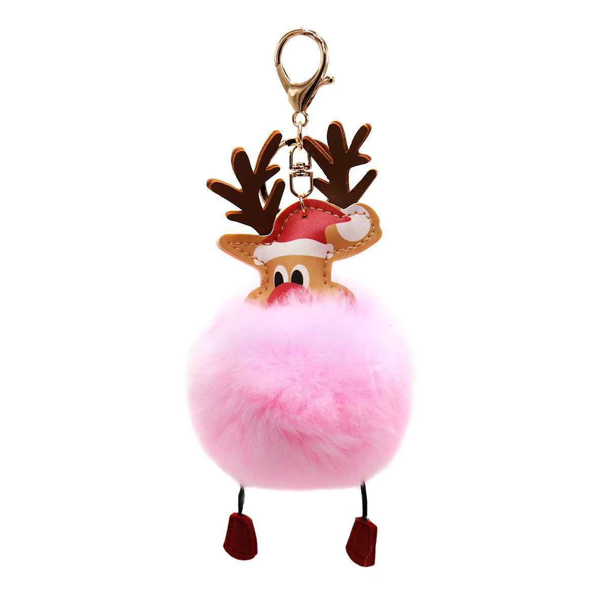 Rex Rabbit Fur Rudolf Keychain