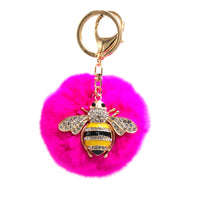  Rex Rabbit Fur Bumblebee Keychain