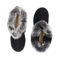  Soft Sole Shearling Slippers with Rex Rabbit Fur Trim 