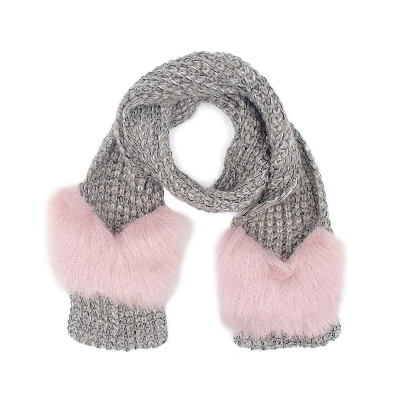 Children's Pocket Scarf With Faux Fox Fur Trim
