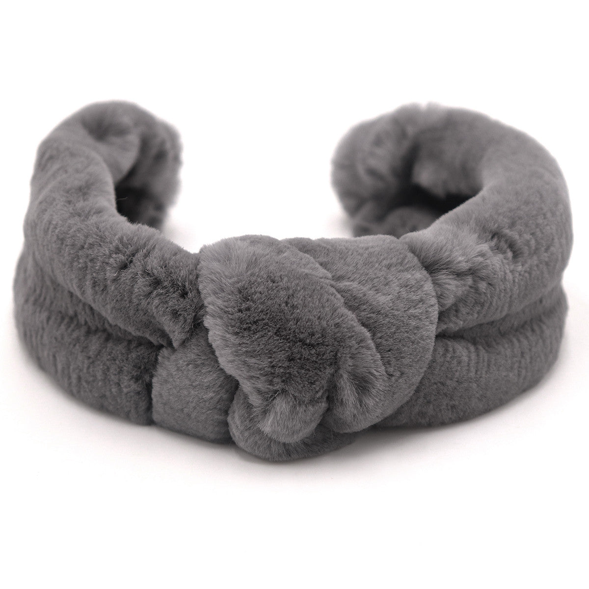 Gray Rex Rabbit Hairband with Knot