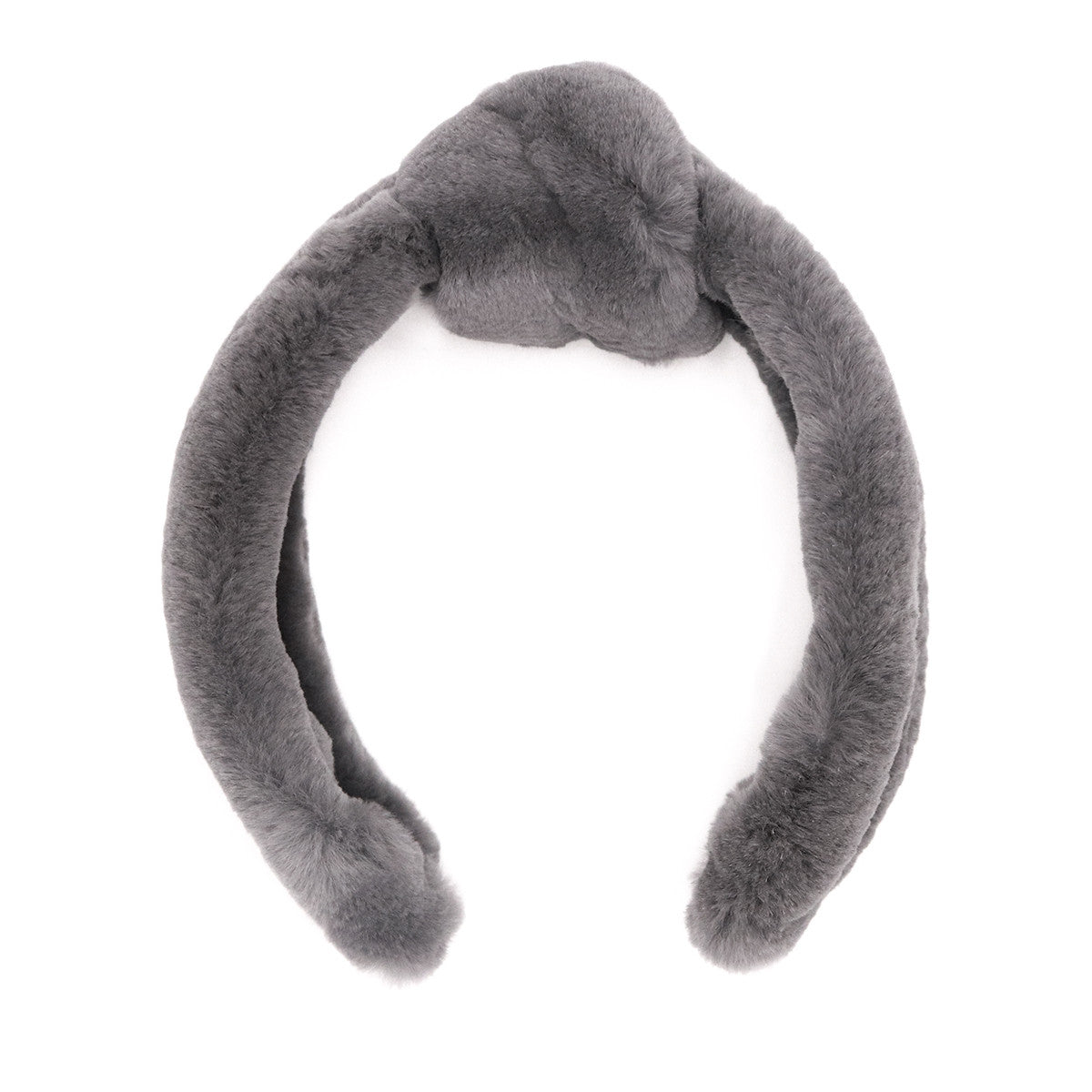 Gray Rex Rabbit Hairband with Knot