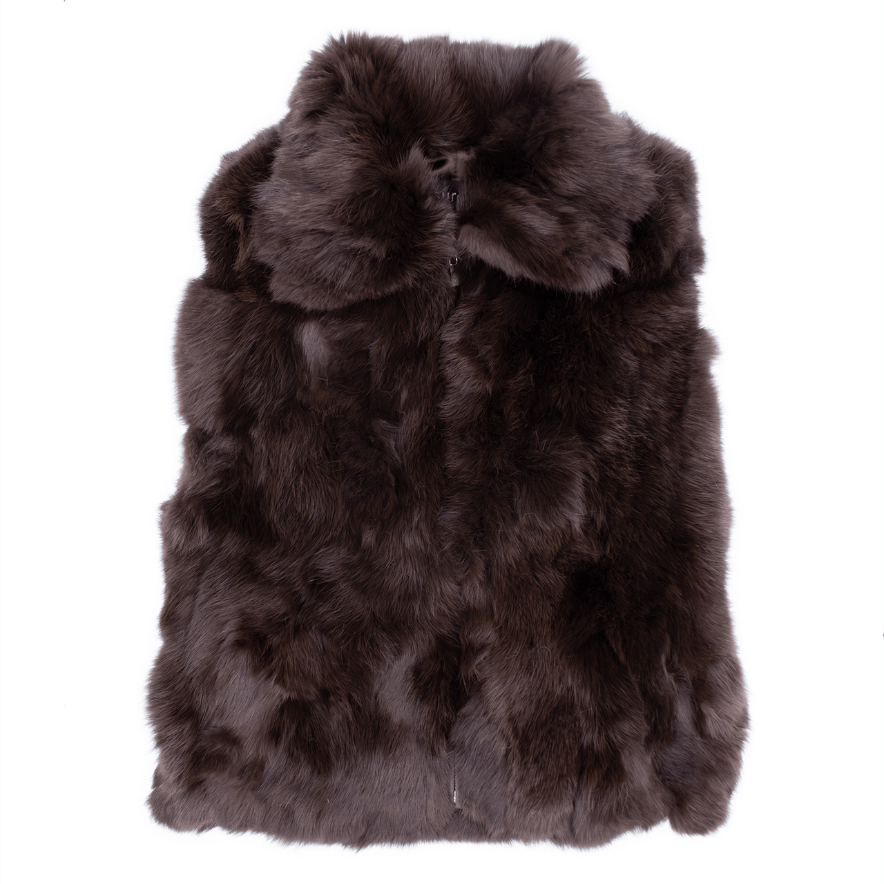 Brown rabbit fur vest